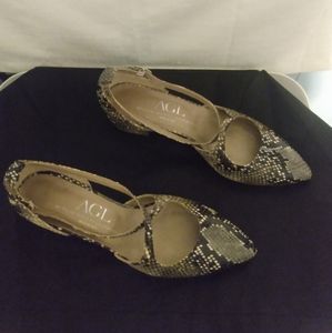 AGL Snakeskin Flats Size 9